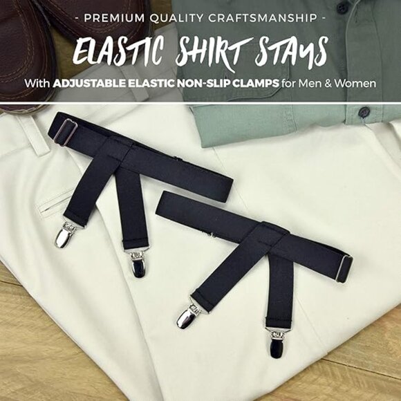 HOLD'EM Shirt Stay for men Police Military Thigh Suspender Non-Slip Clips - Picture 2 of 6